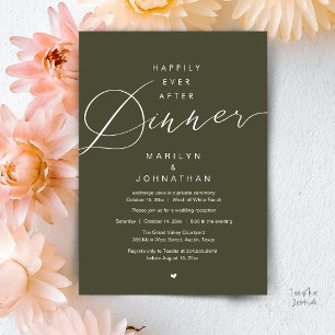 Happily Ever After Dinner Wedding Reception Olive Invitation