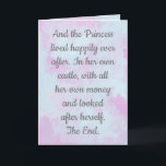 Happily Ever After, Divorce card. Card<br><div class="desc">Support your female friend on her Divorce,  with this positive card. Motivational text,  set on a pastel coloured,  Marbled background. Pretty and feminine card that strikes just the right positive note.</div>