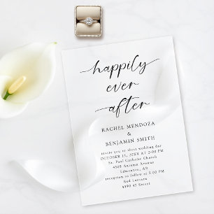 Happily Ever After Elegant Wedding Minimal Simple Acrylic Invitations