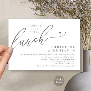 Happily Ever After Elopement Lunch Celebration Invitation