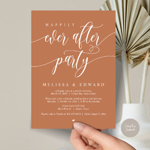 Happily Ever After Elopement Party, Copper Rust Invitation