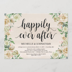 Happily ever after, Elopement Reception Invitation