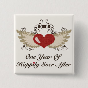 Happily Ever After First Wedding Anniversary Pin