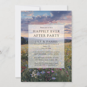Happily Ever After Floral Wildflower Wedding Invitation