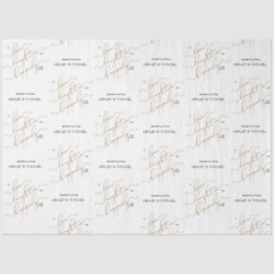 Happily Ever After Gold Calligraphy Engagement Tissue Paper