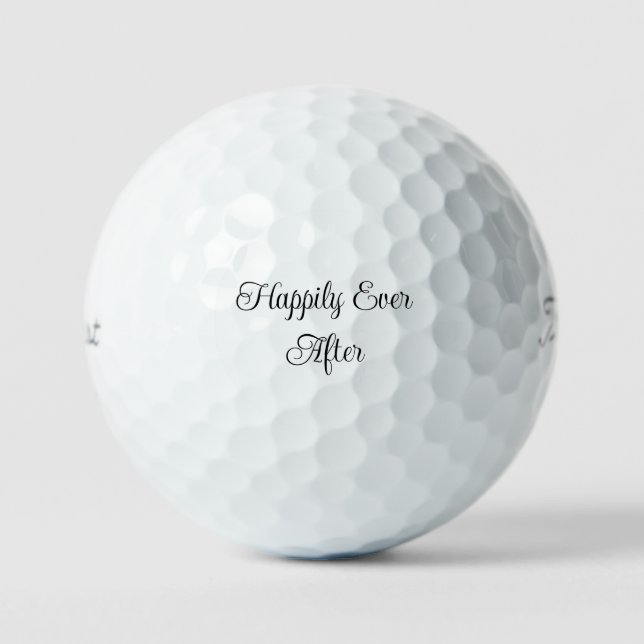 'Happily Ever After' Golf Course Wedding Favours Balls (Front)