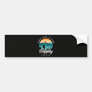 Happily Ever After Hiking With My Dog Bumper Sticker
