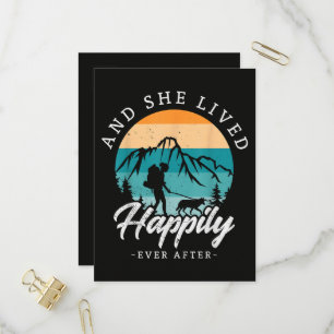 Happily Ever After Hiking With My Dog Invitation Postcard