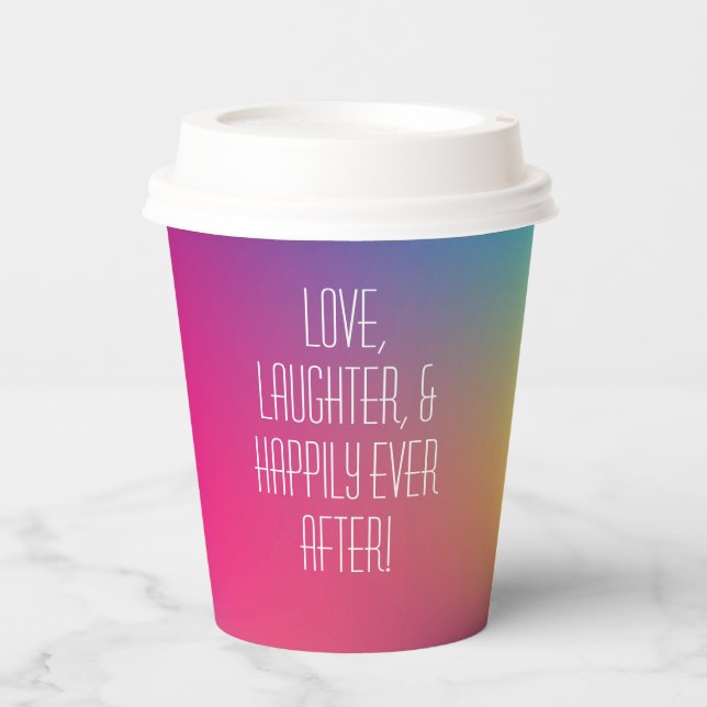 Happily Ever After Holographic Bridal Shower Paper Cups (Front)
