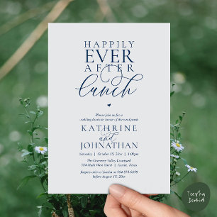 Happily Ever After Lunch Classy Wedding Elopement Invitation
