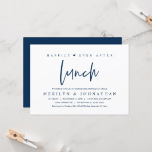 Happily Ever After Lunch Minimalist Wedding Party Invitation