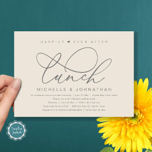 Happily Ever After Lunch, Modern Romantic Party Invitation