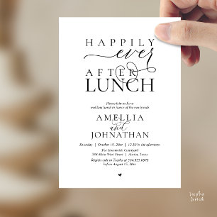 Happily Ever After Lunch Modern Wedding Elopement Invitation