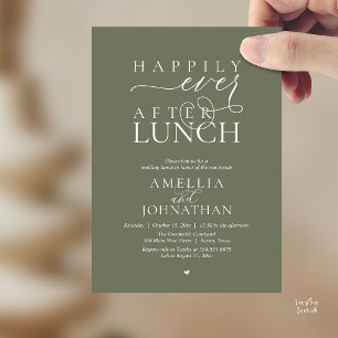 Happily Ever After Lunch Modern Wedding Elopement Invitation