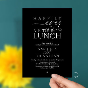 Happily Ever After Lunch Modern Wedding Elopement Invitation