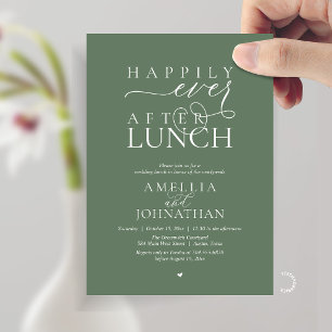 Happily Ever After Lunch Modern Wedding Elopement Invitation