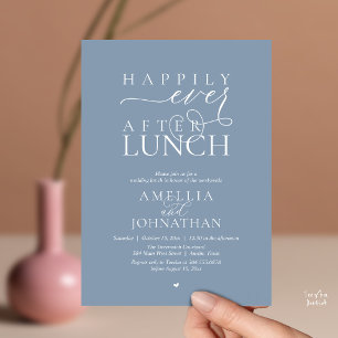 Happily Ever After Lunch Modern Wedding Elopement Invitation