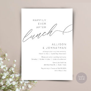 Happily Ever After Lunch, Wedding, Dark Grey Invitation