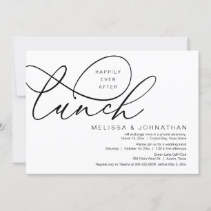 Happily Ever After Lunch, Wedding Elopement Invitation