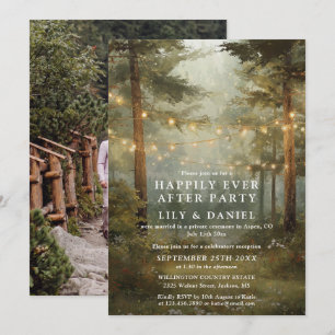 Happily Ever After Magical Forest Photo Wedding Invitation
