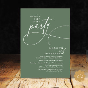 Happily Ever After Modern Elegant Wedding Dinner Invitation