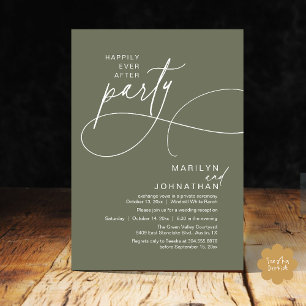 Happily Ever After Modern Elegant Wedding Dinner Invitation