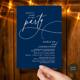Happily Ever After Modern Elegant Wedding Dinner Invitation