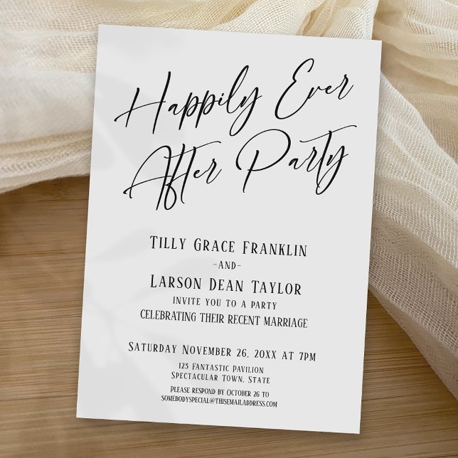 Happily Ever After Modern Elegant Wedding Party Invitation (Creator Uploaded)