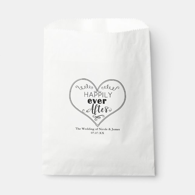 Happily Ever After Modern Fairy Tale Wedding Favou Favour Bag (Front)