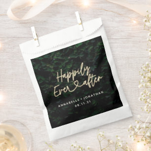 Happily ever after modern foliage wedding party favour bag