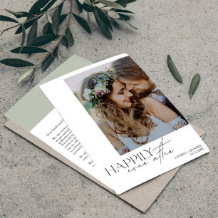Happily Ever After Modern Photo Wedding Announcement