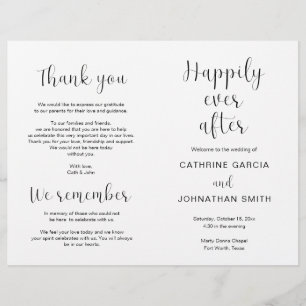 Happily Ever After Modern Wedding Foldable Program