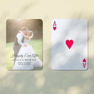 Happily ever after newlyweds wedding favour playing cards