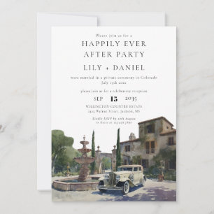 Happily Ever After Old Money Estate Wedding Invitation