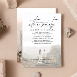 Happily Ever After Party 2 Photo Wedding Reception Announcement