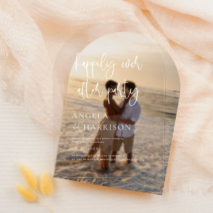 Happily Ever After Party Arch Wedding Reception Acrylic Invitations