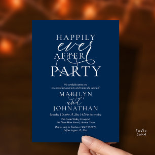 Happily Ever After Party, Classy Wedding Dinner Invitation