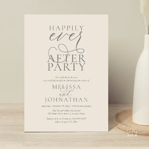 Happily Ever After Party, Classy Wedding Reception Invitation