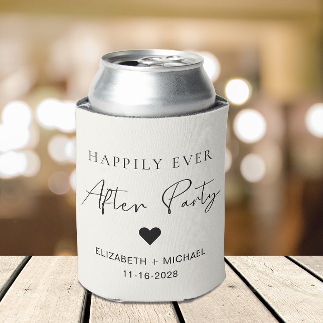 Happily Ever After Party Cream Wedding Reception Can Cooler (Creator Uploaded)