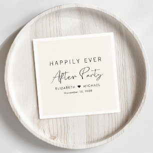 Happily Ever After Party Cream Wedding Reception Napkin