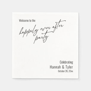 Happily Ever After Party Elegant Simple Typography Napkin