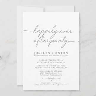 Happily Ever After Party Elopement Reception Invitation