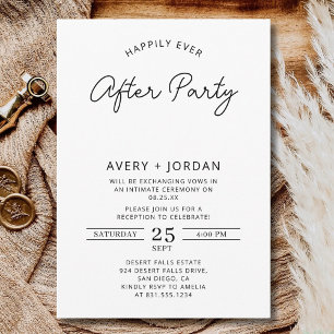 Happily Ever After Party Elopement Reception Invitation