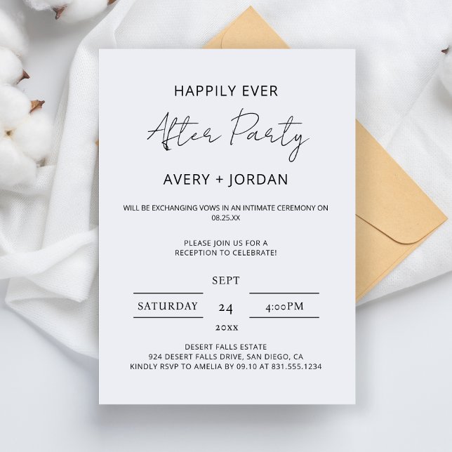 Happily Ever After Party Minimalist Elopement Invitation (Creator Uploaded)