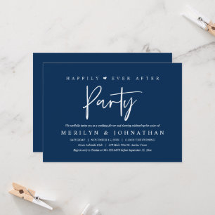 Happily Ever After Party Minimalist Wedding Invitation