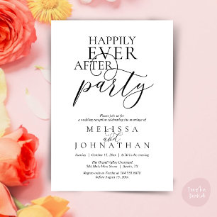 Happily Ever After Party, Modern Classy Wedding Invitation