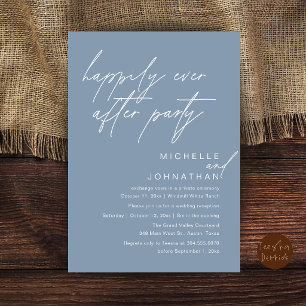 Happily Ever After Party, Modern Minimal Wedding Invitation