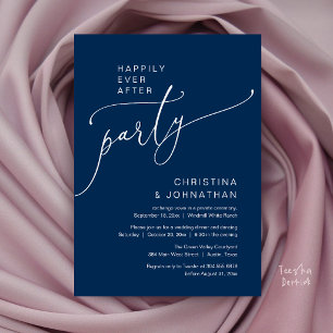 Happily Ever After Party, Modern Reception Dinner Invitation