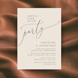 Happily Ever After Party, Modern Reception Dinner Invitation