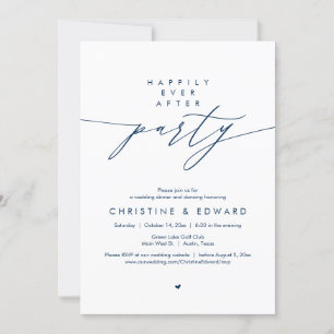 Happily Ever After Party, Modern Wedding Dinner Invitation